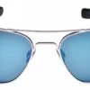 FlightSunglasses Randolph Aviator White Gold Sunglasses<span>-Polarized Colbalt & American Grey</span>