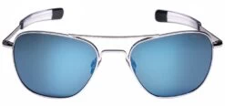 FlightSunglasses Randolph Aviator White Gold Sunglasses<span>-Polarized Colbalt & American Grey</span>