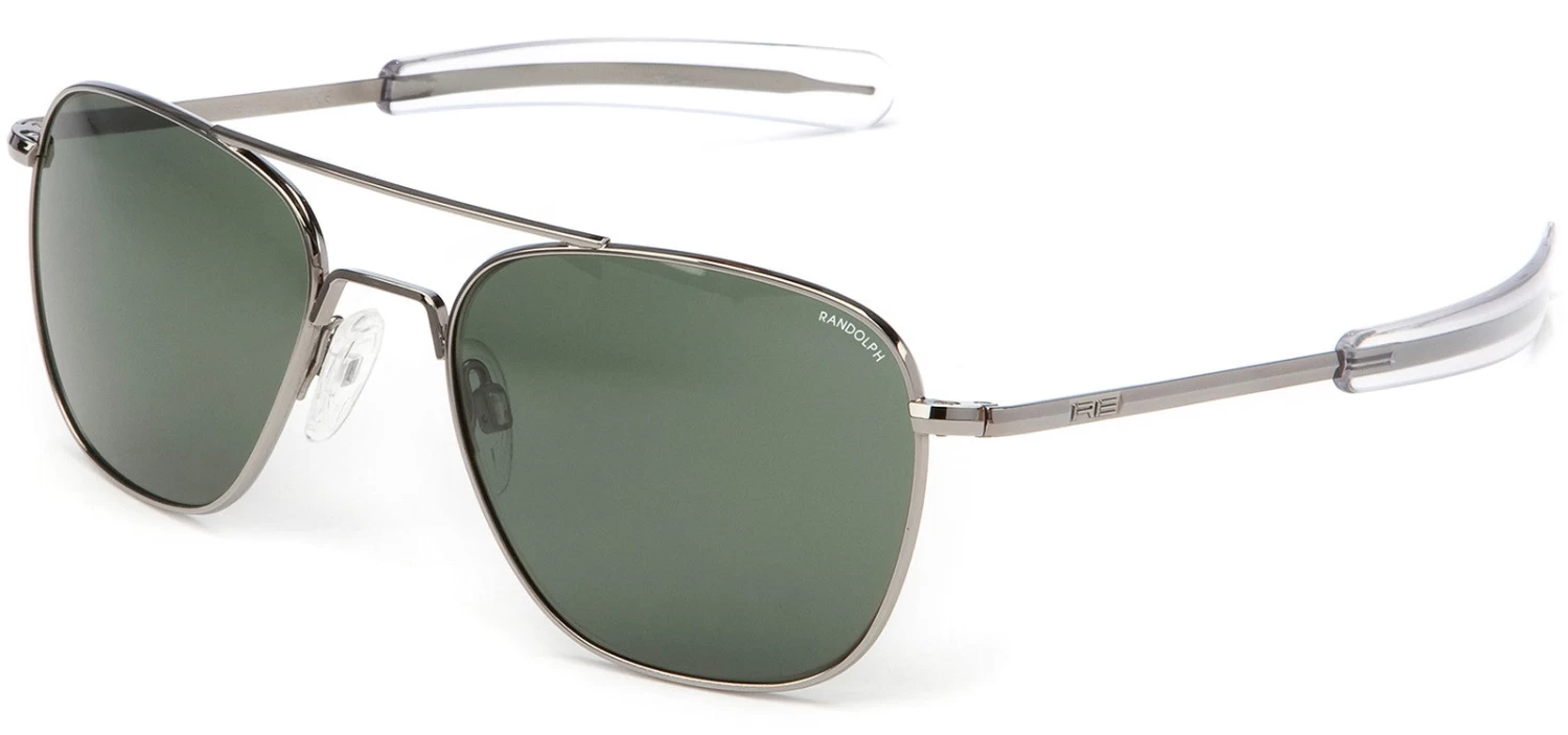 FlightSunglasses Randolph Aviator Sunglasses<span>- Gunmetal, AGX Green Lenses</span> - Image 2