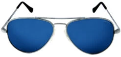FlightSunglasses Randolph Concorde Sunglasses<span>- Matte Chrome, Blue Sky Flash Mirror PC Lenses</span>