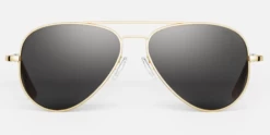 FlightSunglasses Randolph Concorde Sunglasses -23K Gold With Polarized American Gray