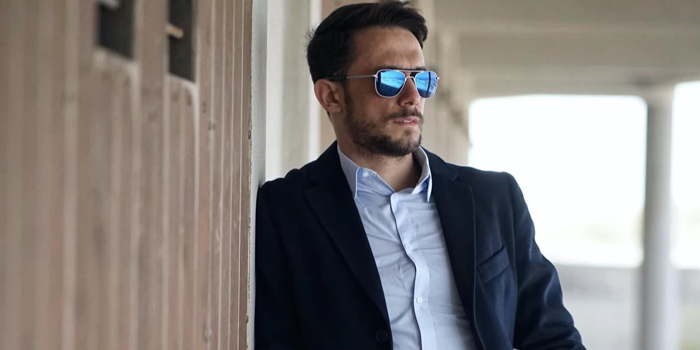 FlightSunglasses Randolph Aviator Progressive Prescription Sunglasses<span> -Atlantic & Cobalt Blue</span> - Image 15