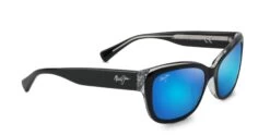 FlightSunglasses Maui Jim Plumeria 768 Sunglasses<span>-Black With Crystal With Polarized Blue Hawaii Lens</span>