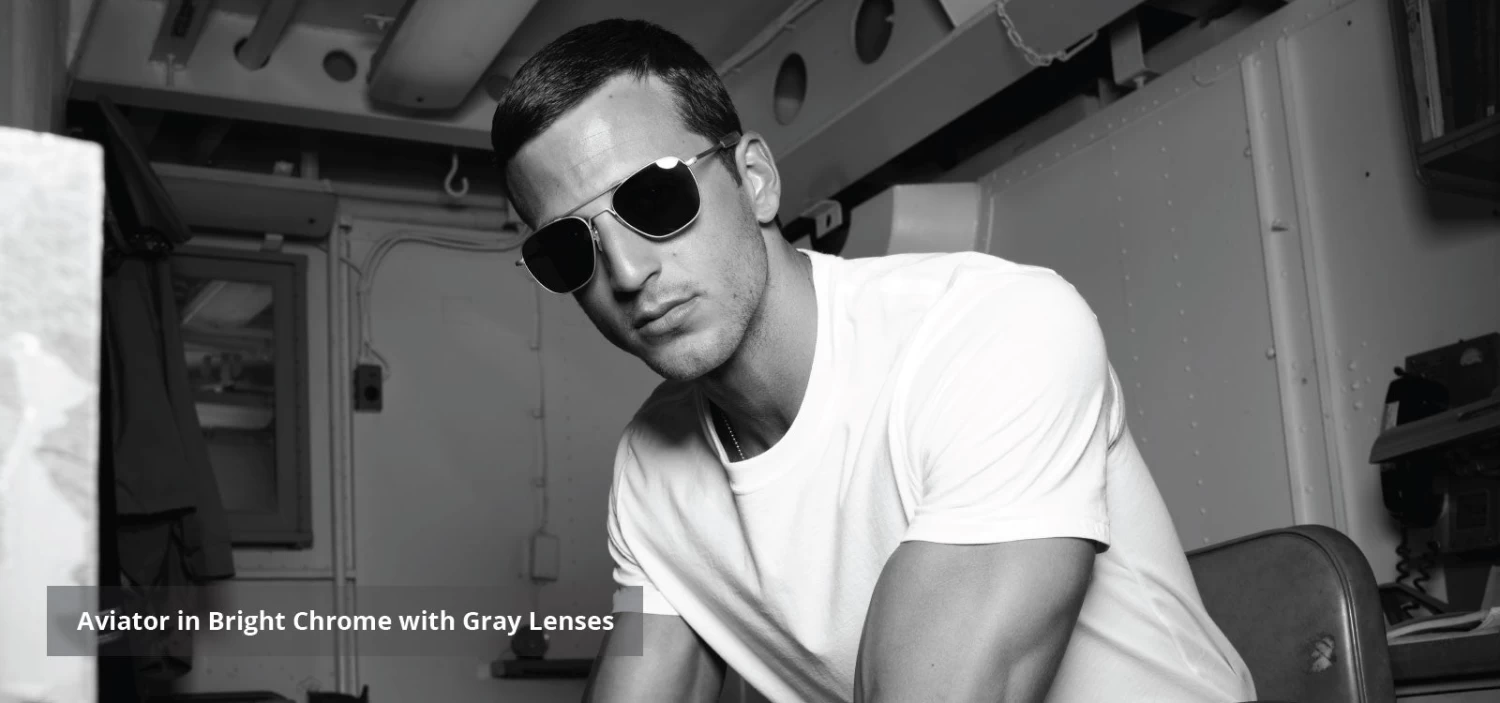 FlightSunglasses Randolph Aviator Sunglasses<span>- Gunmetal, AGX Green Lenses</span> - Image 4