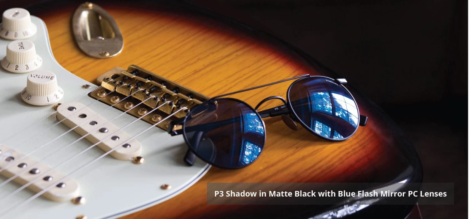 FlightSunglasses Randolph P3 Shadow Sunglasses PB010<span>- Matte Black, Blue Sky Flash Mirror Lenses</span> - Image 6