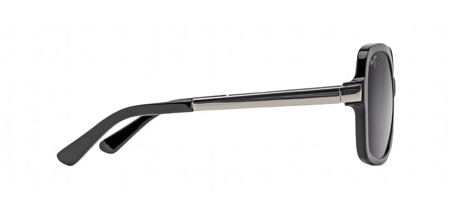FlightSunglasses Maui Jim Melika 760 Sunglasses<span>- Black Gloss With Silver Temples, Grey Lens</span> - Image 3