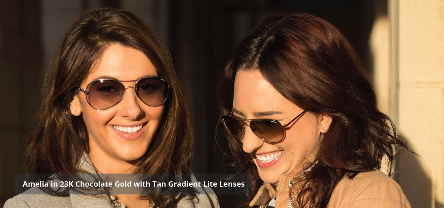 FlightSunglasses Randolph Amelia Sunglasses AA011<span>- 23K Chocolate Gold, Northern Lights Lenses</span> - Image 6